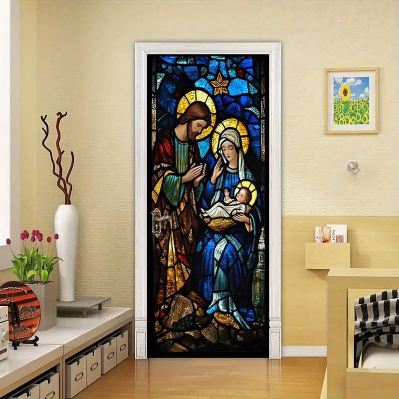 1pc 95.0x209.8cm Jesus Christian Themed Stickers