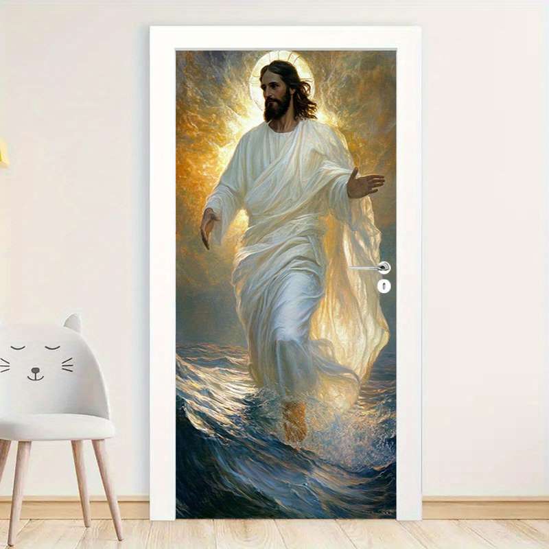 1pc 95.0x209.8cm Jesus Christian Themed Stickers