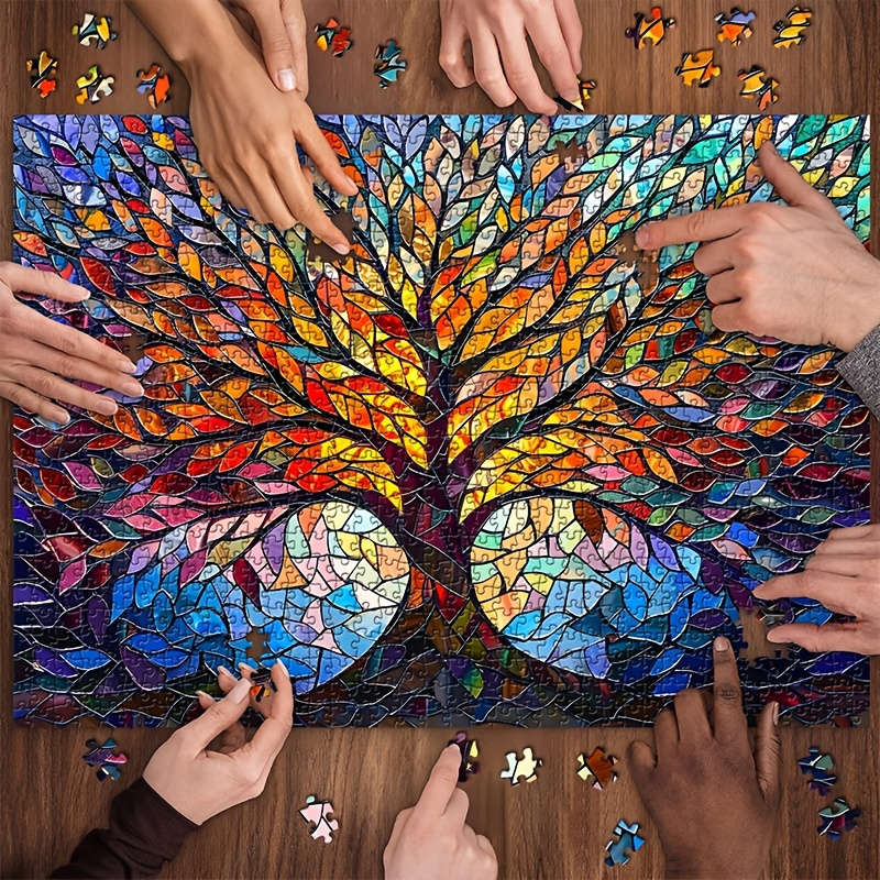 1000pcs Jigsaw Puzzle Tree of Life Design Colorful Mosaic Adult Family Entertain