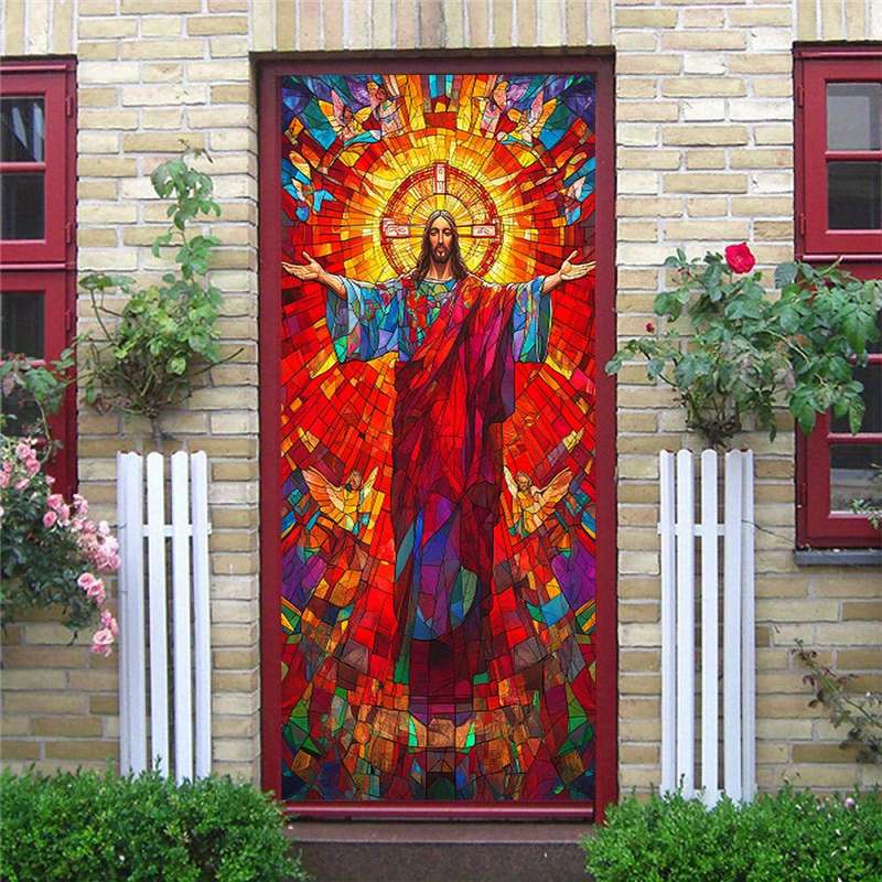 1pc 95.0x209.8cm Jesus Christian Themed Stickers
