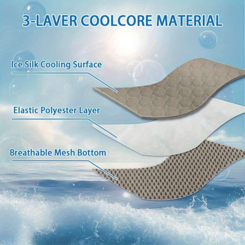 1PC Pet Mat Ice Sliky Fiber Fabric Cooling Mat Coffee Color Size Size  50 x 40 cm