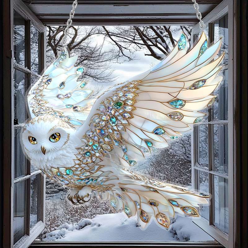 1pc 2D Flat  Acrylic Eagle Window Hanging Animal Theme Sun Catcher Waterproof and Scratch-Resista