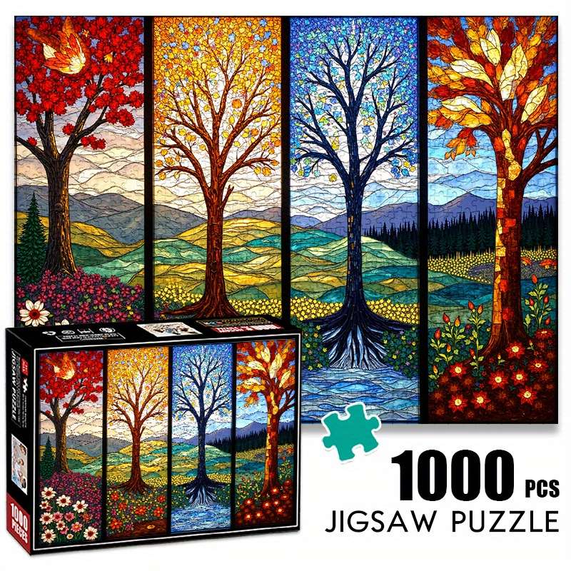 1000pcs Vibrant Four Seasons Jigsaw Puzzle Large Colorful Paper Puzzle for Adults