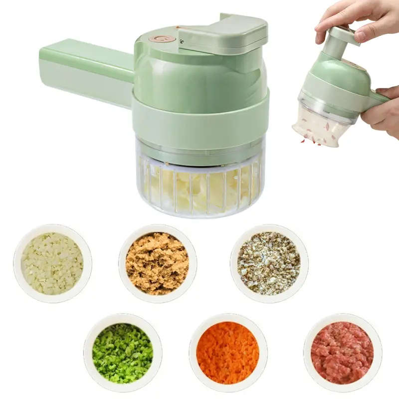 Handheld Electric Food Cutter Set with Rechargeable Lithium Battery, USB Charging, Stainless Steel B