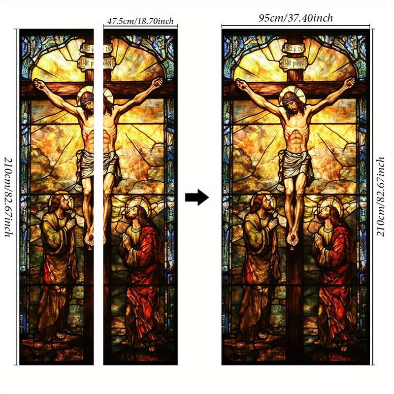 1pc 95.0x214.88cm Jesus Christian Themed Stickers