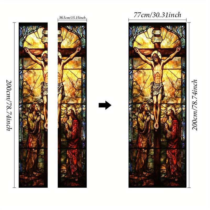 1pc 95.0x214.88cm Jesus Christian Themed Stickers