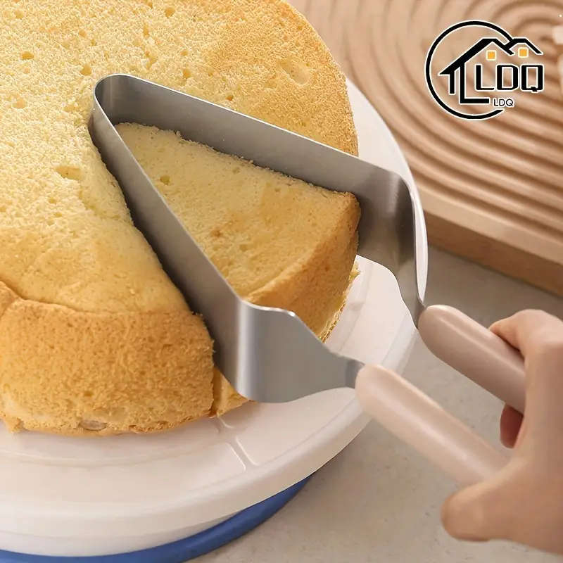 1pc Triangular Stainless Steel Cake Server Clip Easy Slice Transfer Minimalist Design for Home Profe