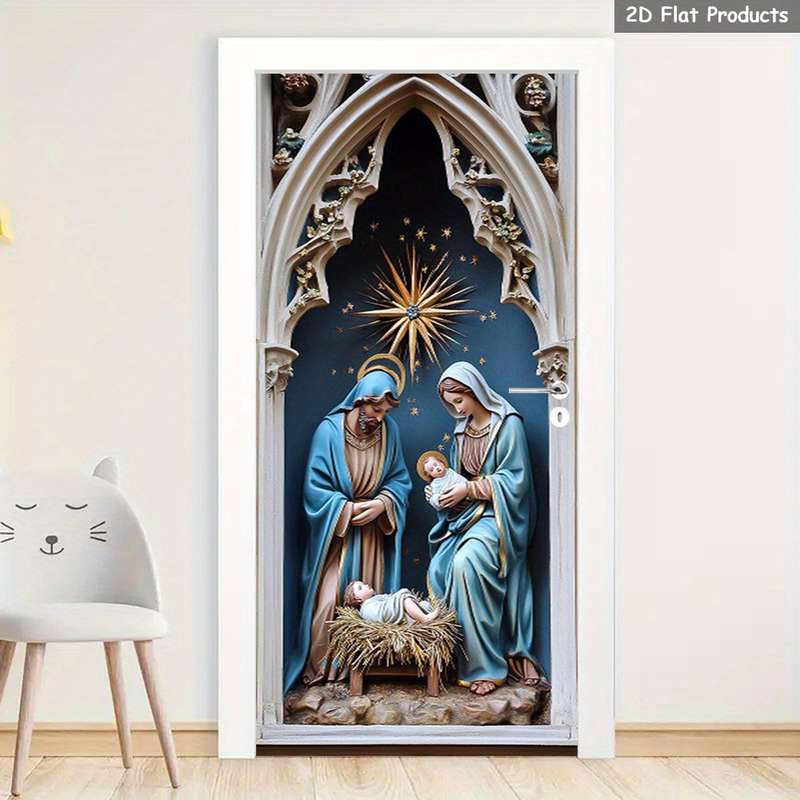 1pc 95.0x214.88cm Jesus Christian Themed Stickers