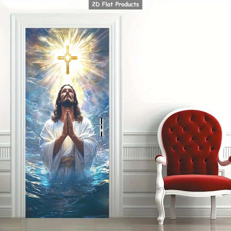 1pc 95.0x214.88cm Jesus Christian Themed Stickers