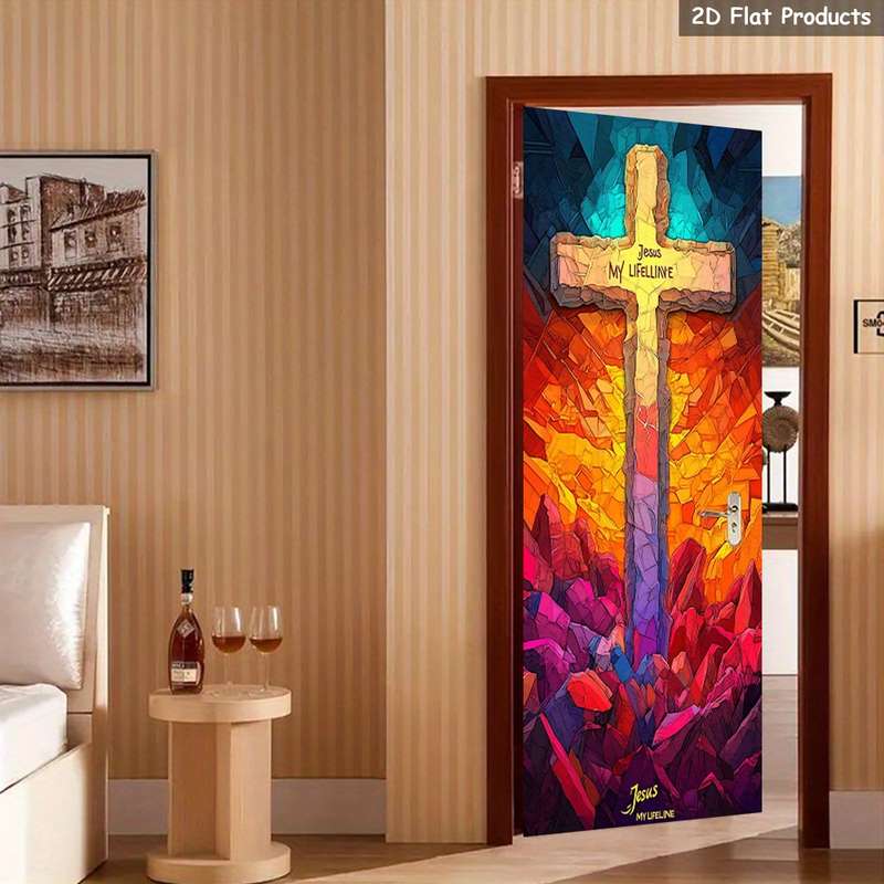 1pc 95.0x214.88cm Jesus Christian Themed Stickers