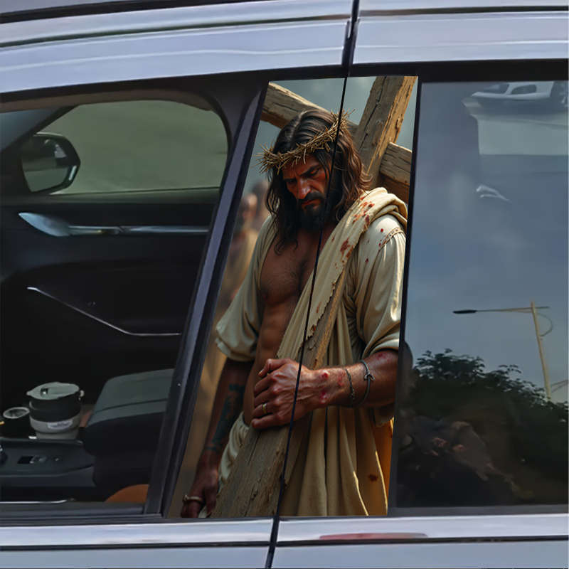 Set Of 2 Pieces Jesus Christian Themed Stickers