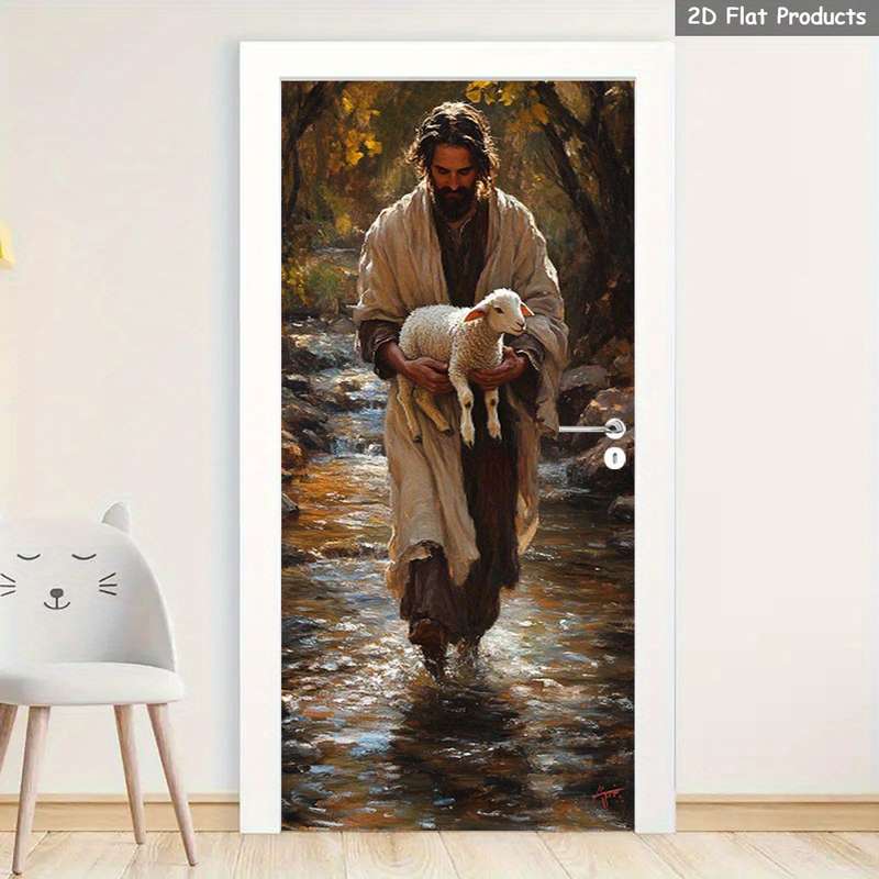 1pc 95.0x214.88cm Jesus Christian Themed Stickers