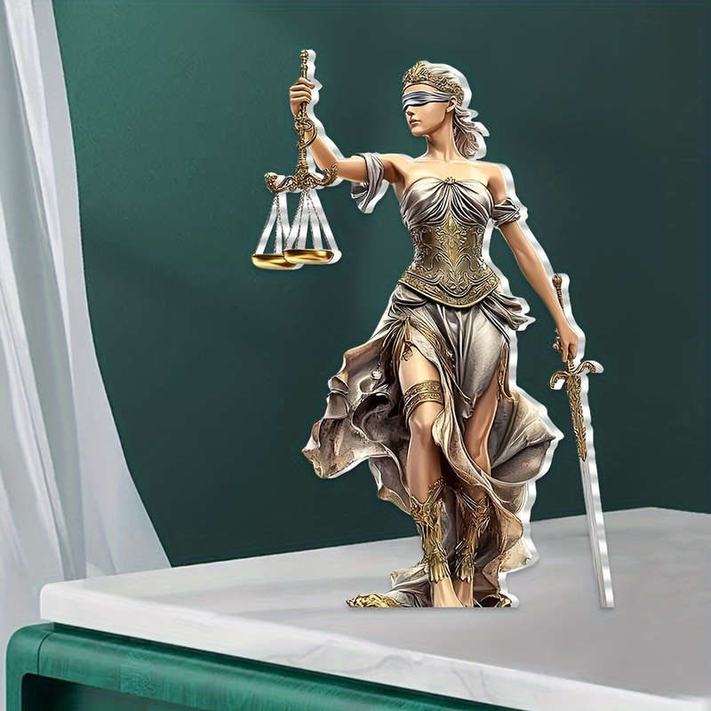 1pc 2D Flat   Elegant Bohemian Goddess Justice Acrylic Table Decoration 15.01cm x 10.01cm
