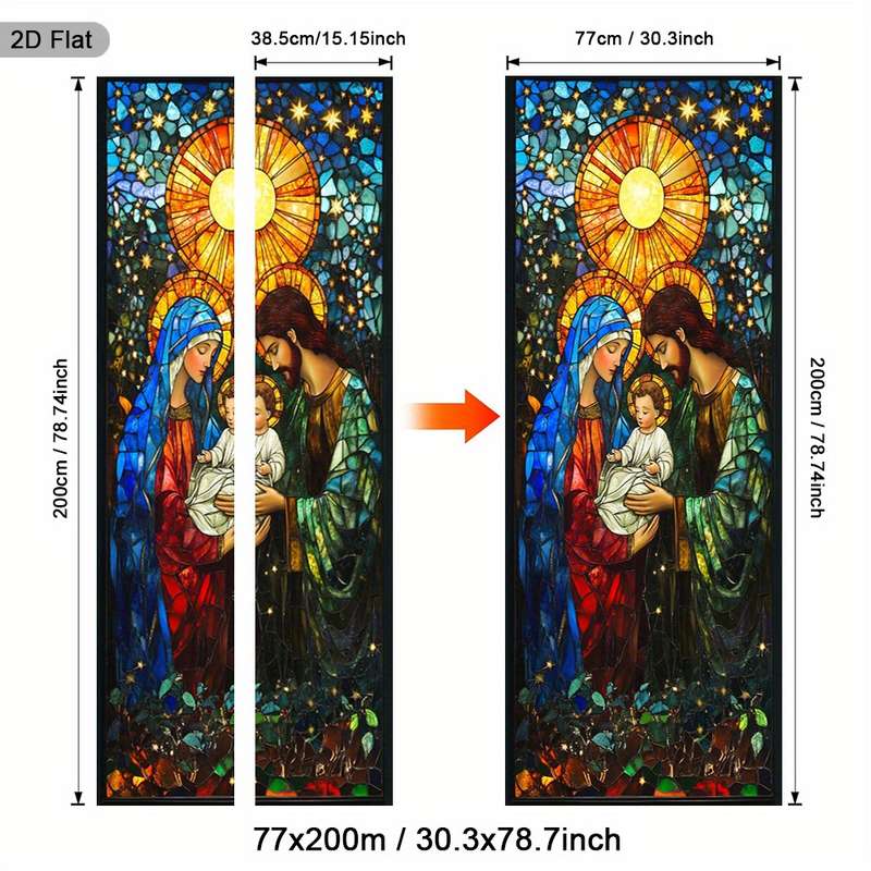 1pc 30.3x78.7 inches   77x200 cm   Jesus Christian Themed Stickers