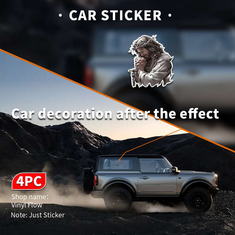 4pcs Jesus Christian Themed Stickers