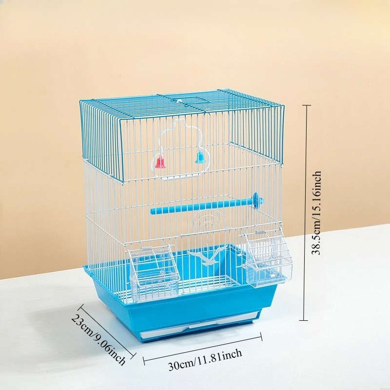 1pc White 1-tier 2-row bird cage with pulleys Pet Cage