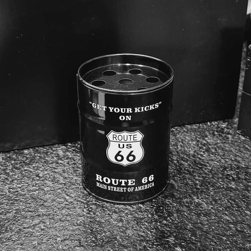 1pc Vintage Route 66 Metal Ashtray Retro Rectangular Decorative Tin with "Get Your Kicks" Des