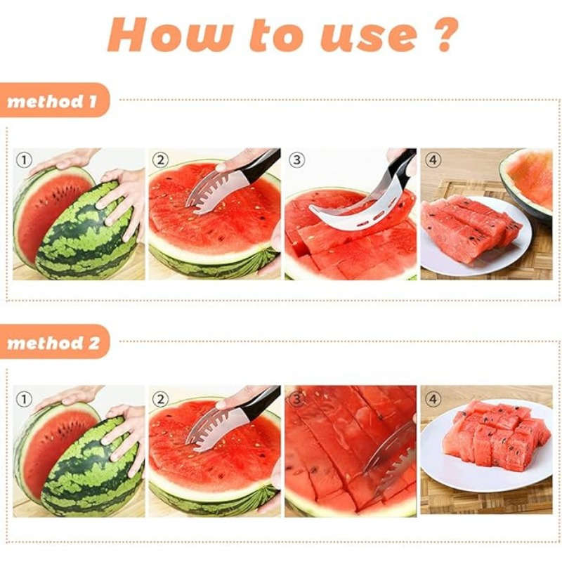 1pc Multifunctional Stainless Steel Watermelon Slicer Cutter Curved Blade Fruit Knife for Wat