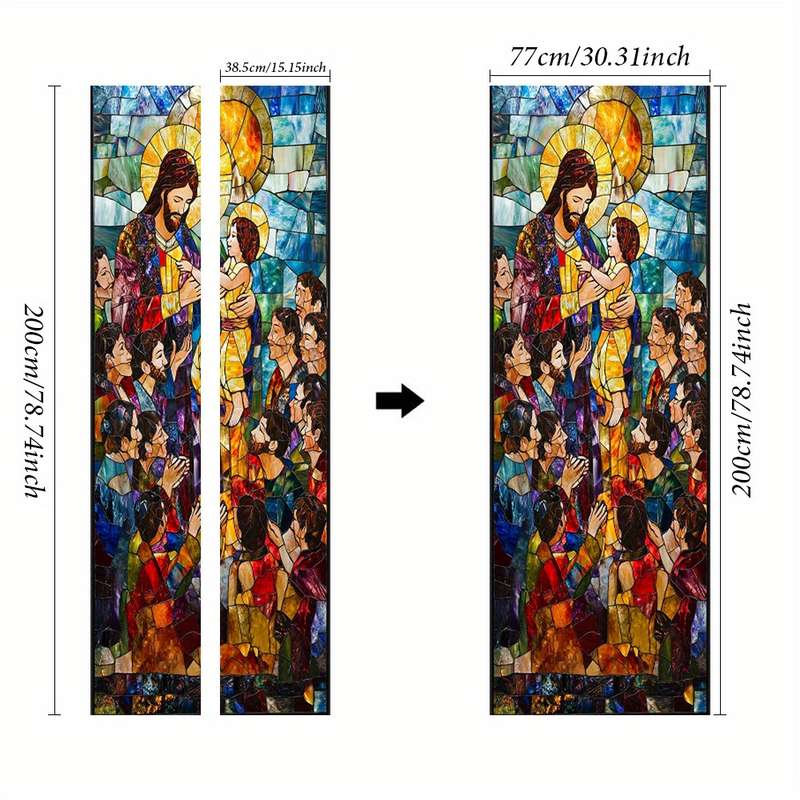 1pc 95.0x209.8cm Jesus Christian Themed Stickers