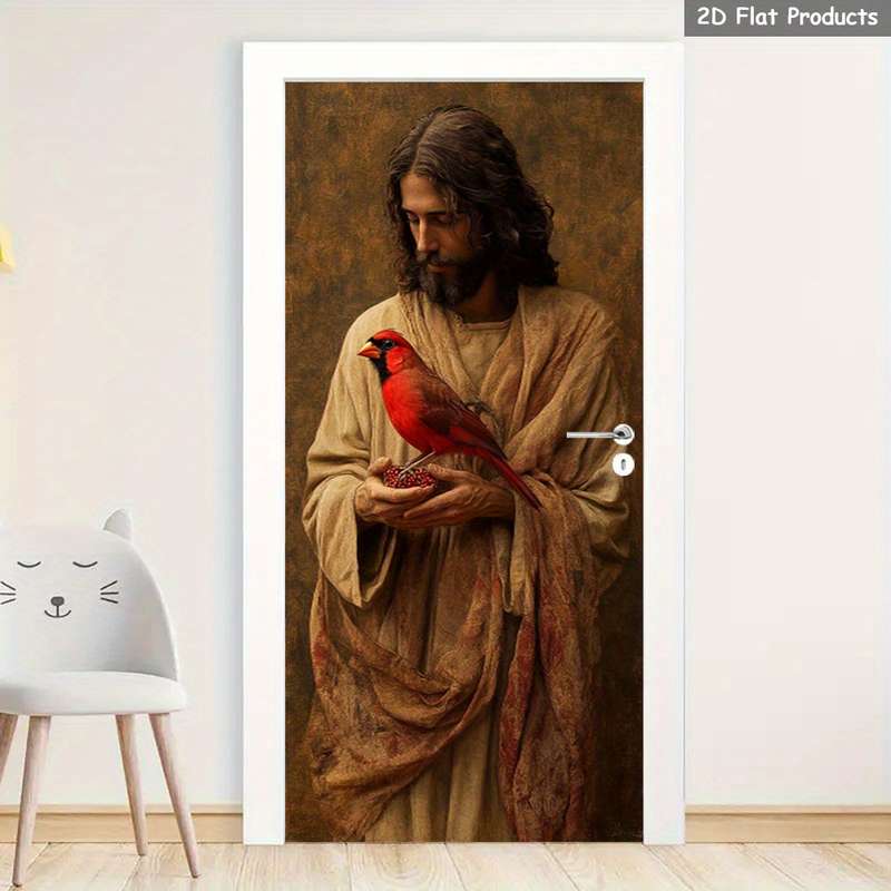 1pc 95.0x214.88cm Jesus Christian Themed Stickers