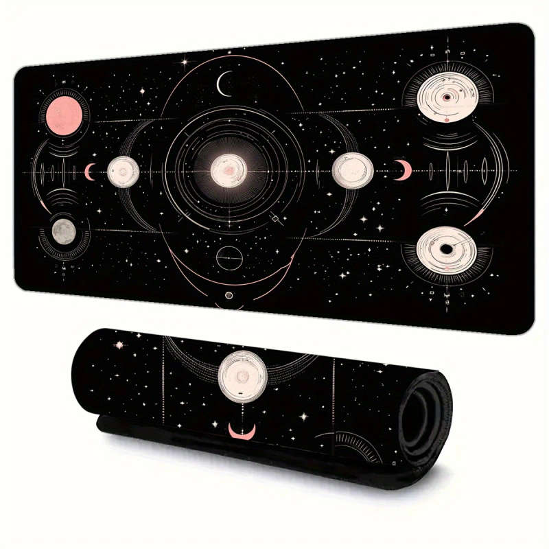 1pc 40x90cm Mystical Universe Planet Pattern Mouse Pad Waterproof Non-slip Washable