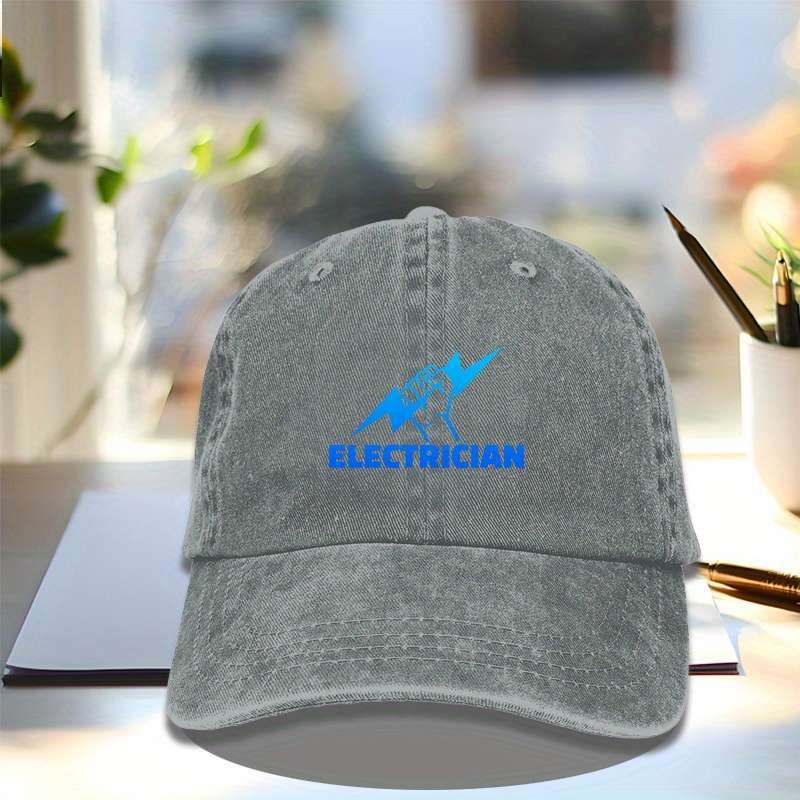 1pc ELECTRICIAN! Baseball Cap Casual Outdoor Sun Hat for Men Women Adjustable 100% Cotton Hat