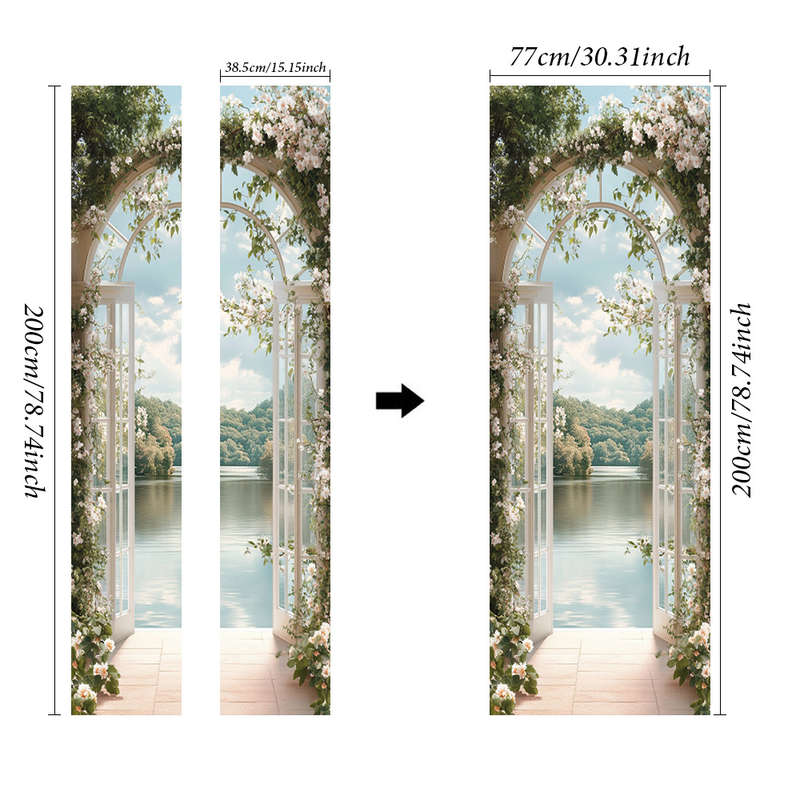 1Pc 95.0x214.88cm Door Window Sticker