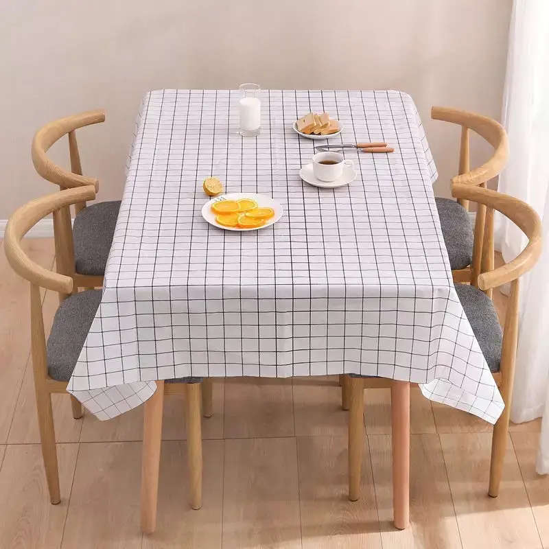 Grid Pattern Pvc Tablecloth