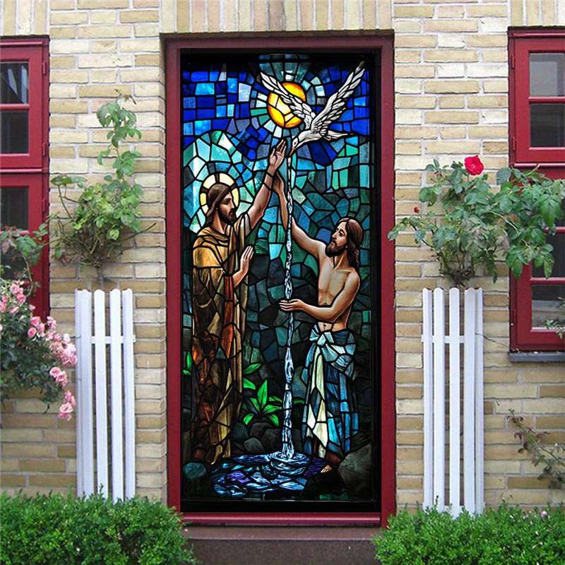 1pc 95.0x214.88cm Jesus Christian Themed Stickers