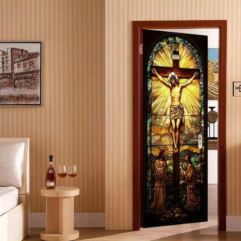 1pc 95.0x214.88cm Jesus Christian Themed Stickers