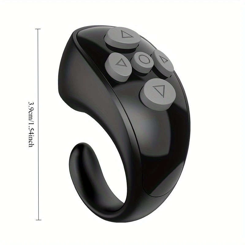 1pc Wireless Finger Ring Remote Control for Smartphones USB Rechargeable 48H Endurance Multi-Functio