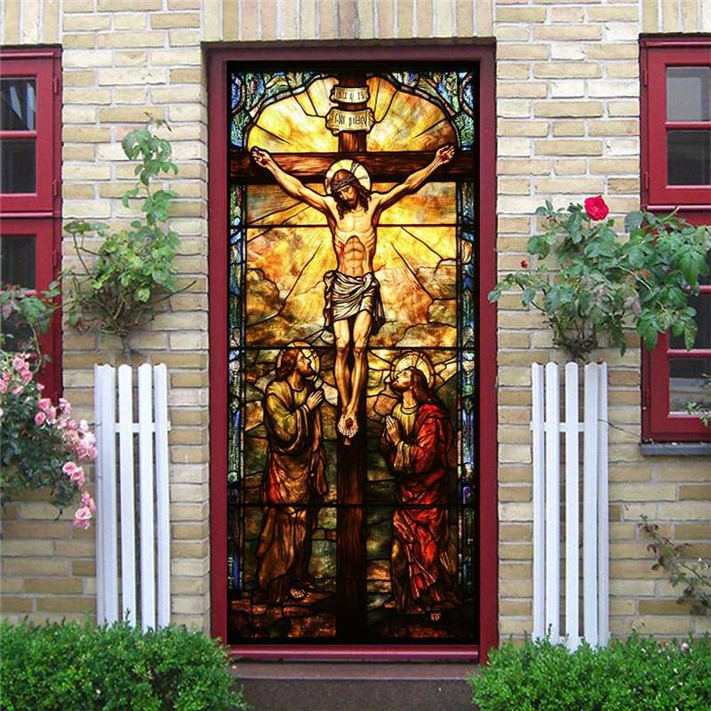 1pc 95.0x214.88cm Jesus Christian Themed Stickers