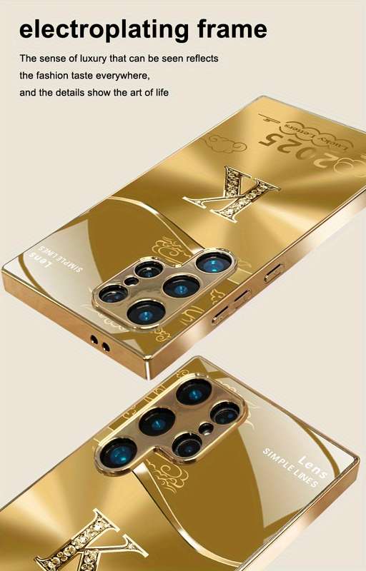 1pc Golden For Samsung Galaxy A52 Phone Cases