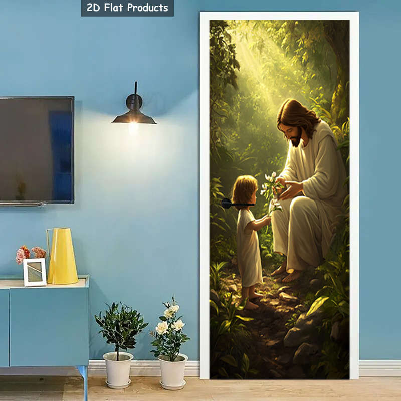 1pc 95.0x209.8cm Jesus Christian Themed Stickers