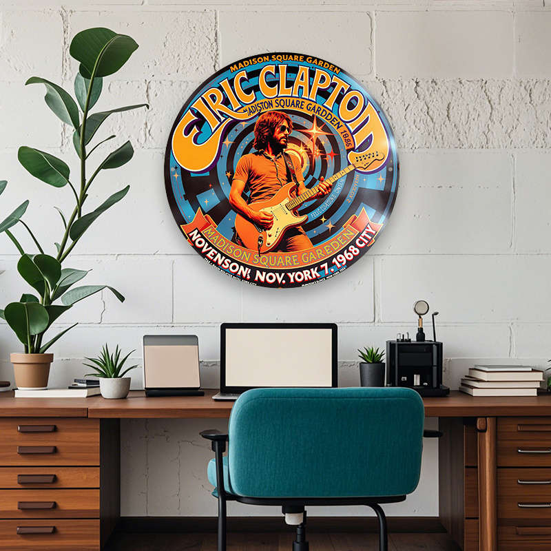 1pc Room Decor Eric Clapton Vintage Metal Concert Poster Sign Perfect Gift for Bedrooms Kitchens
