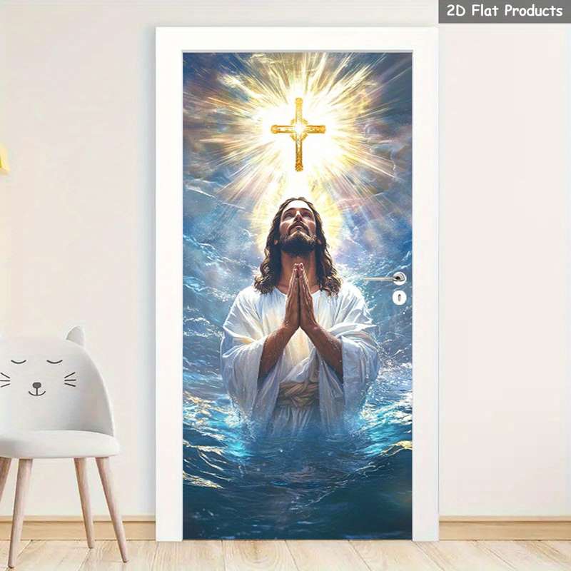 1pc 95.0x214.88cm Jesus Christian Themed Stickers