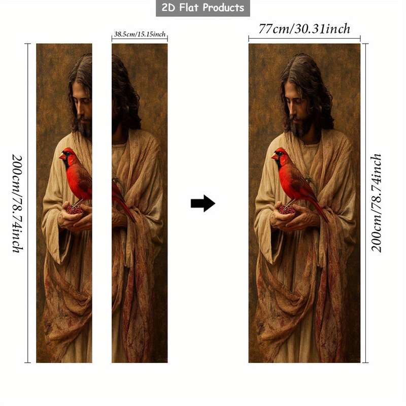 1pc 95.0x214.88cm Jesus Christian Themed Stickers