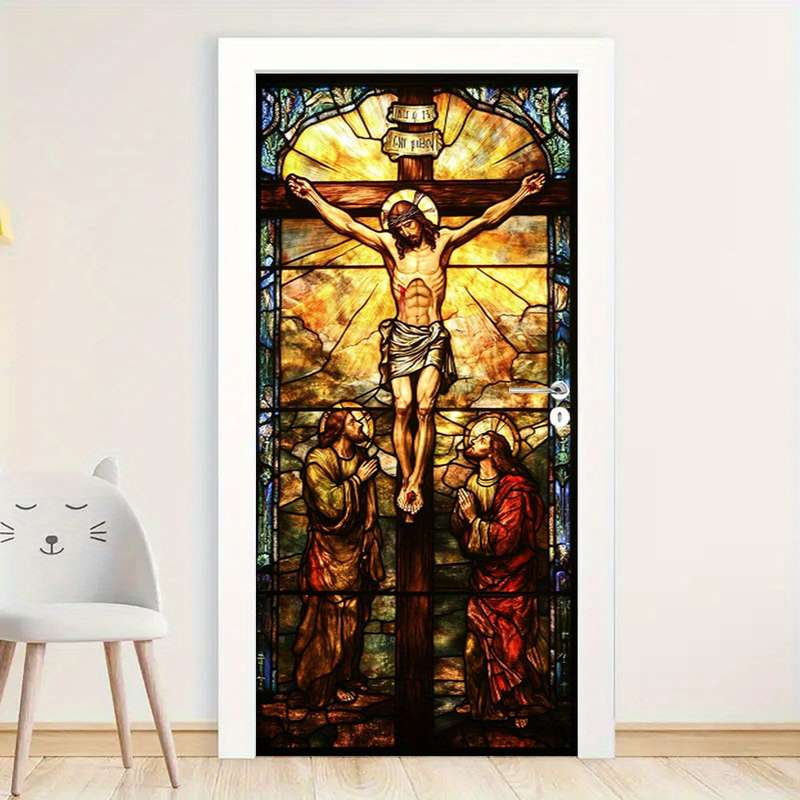 1pc 95.0x214.88cm Jesus Christian Themed Stickers