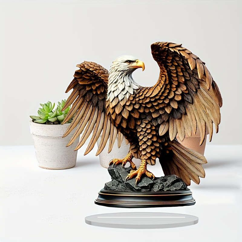 1pc 2D Flat  A  Acrylic Tabletop Decoration of an Elegant Eagle Featuring a Stand a Vintage-Sty