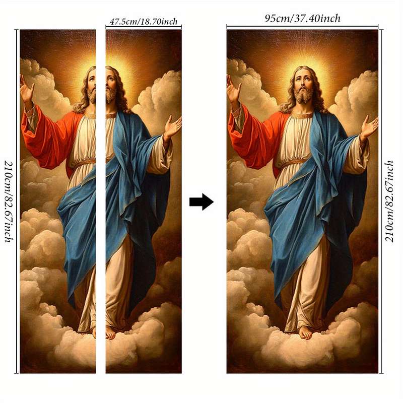 1pc 95.0x214.88cm Jesus Christian Themed Stickers