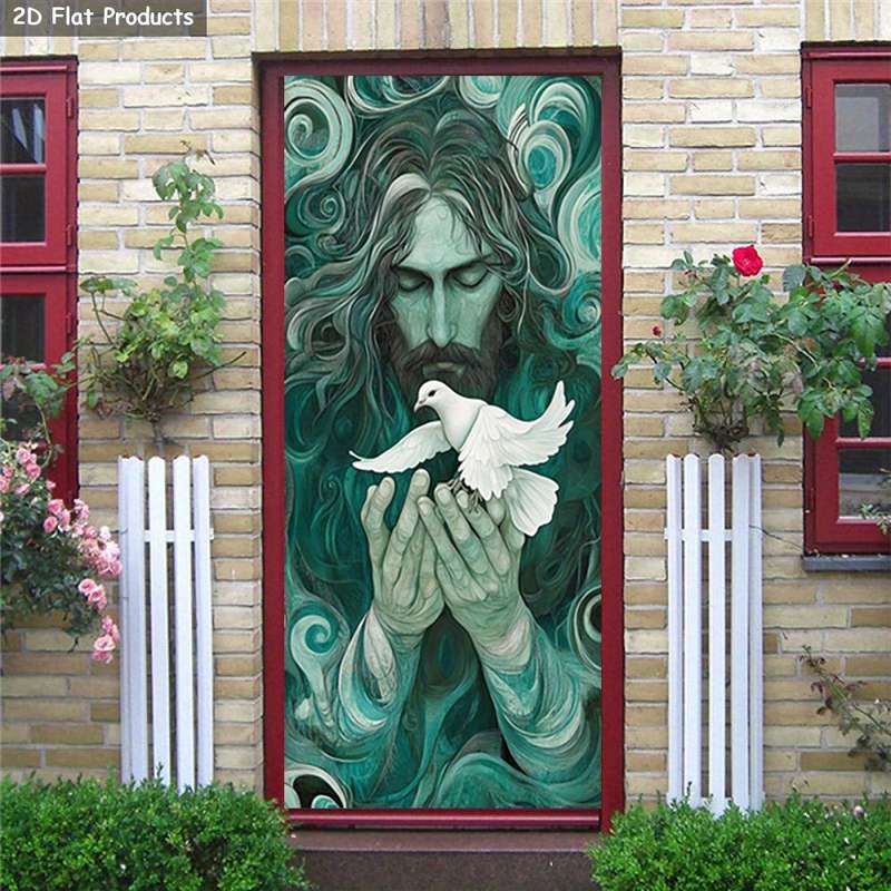 1pc 95.0x209.8cm Jesus Christian Themed Stickers