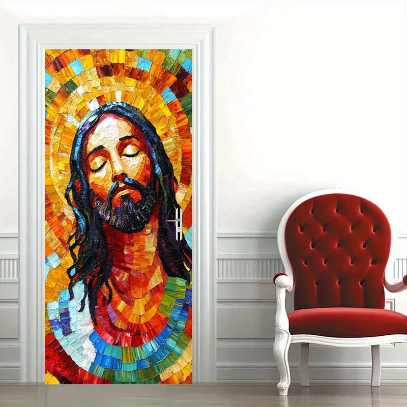 1pc 95.0x214.88cm Jesus Christian Themed Stickers