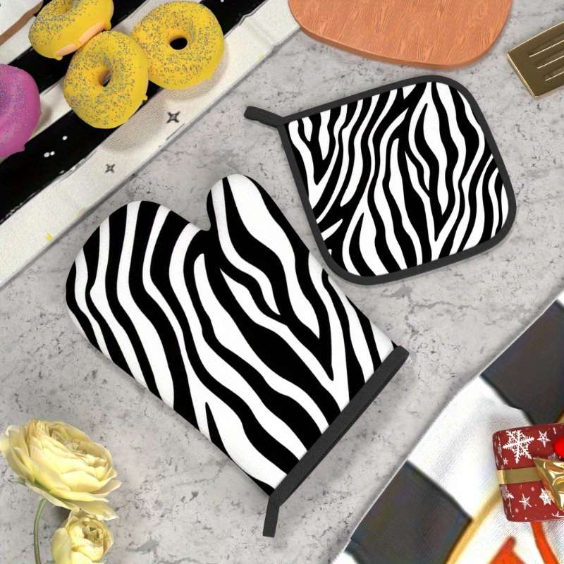 2pcs 26.92x17.02 cm Heat Resistant Oven Mitts And Potholders