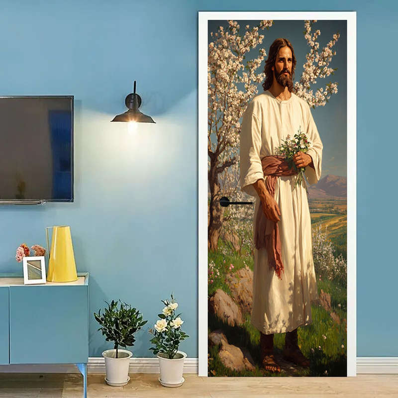 1pc 95.0x214.88cm Jesus Christian Themed Stickers