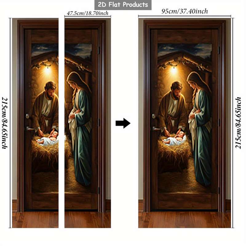 1pc 95.0x209.8cm Jesus Christian Themed Stickers