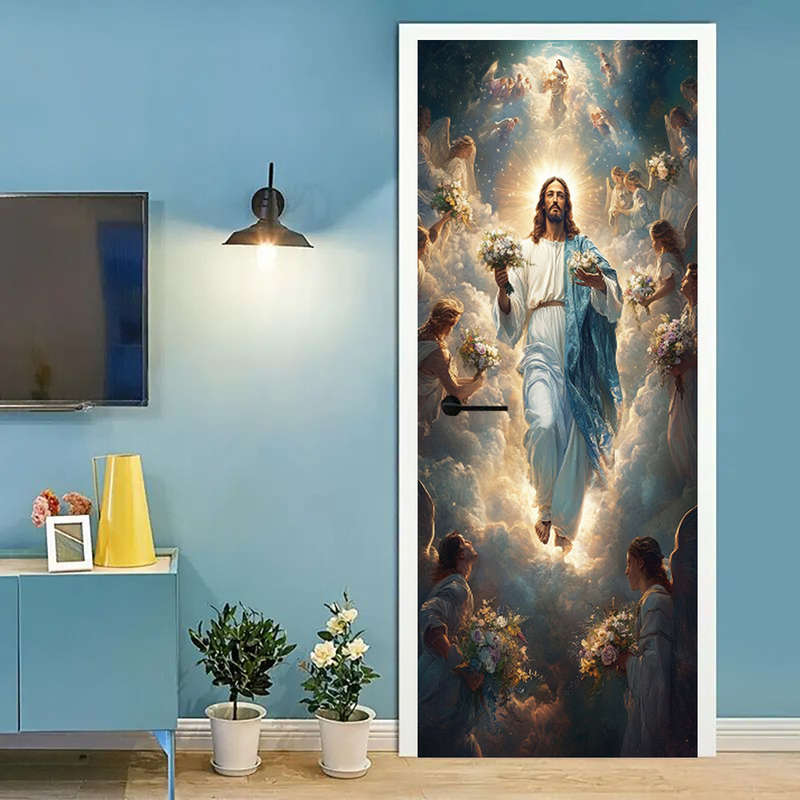 1pc 95.0x214.88cm Jesus Christian Themed Stickers
