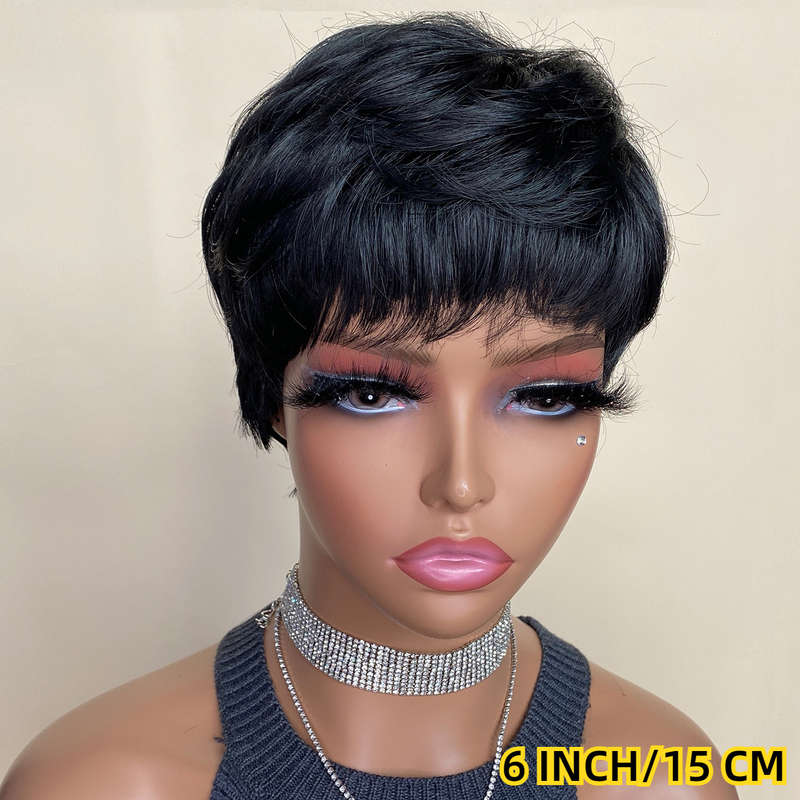 1Pc Black 15.24cm Fashion Design Wig