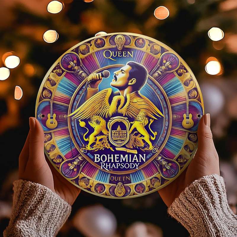 1pc Room Decor  Queen Bohemian Rhapsody 20.32x20.32 cm Round Aluminum Sign Vintage Band Logo Wa