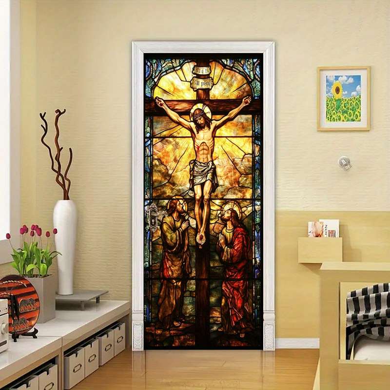 1pc 95.0x214.88cm Jesus Christian Themed Stickers