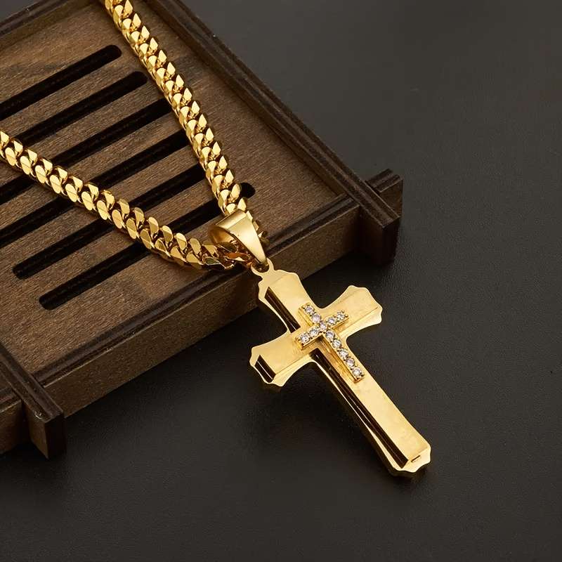1 Piece Black Golden Jesus Theme Pendant